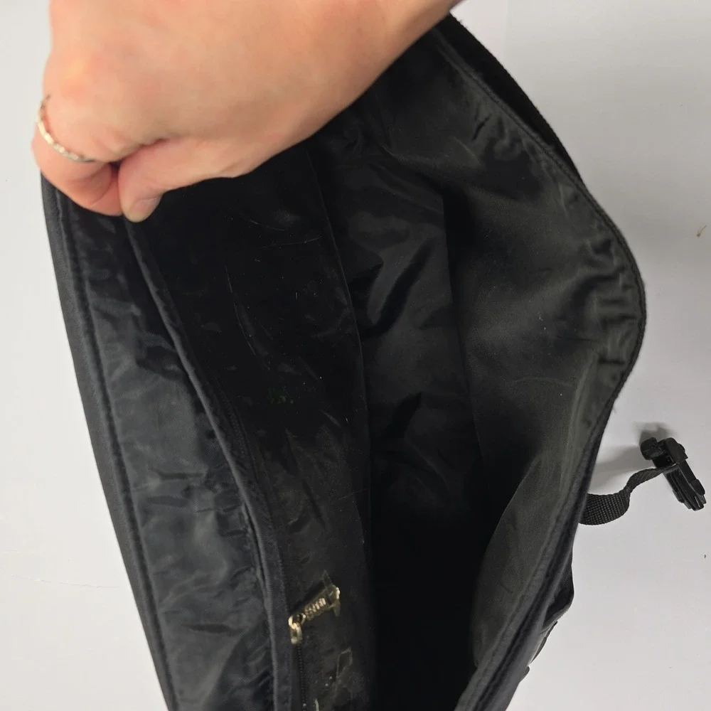 Esprit‎ Vintage Y2K Black Messenger Bag Rubber Base Techwear Crossbody Utility